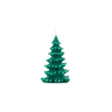 Juletre stearinlys grønt - 10 cm