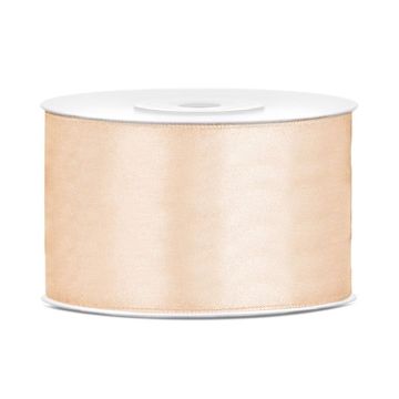 Kremfarga satengbånd - 38 mm x 25 m