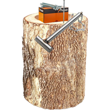 Slå søm i trestubbe H90xD40 cm