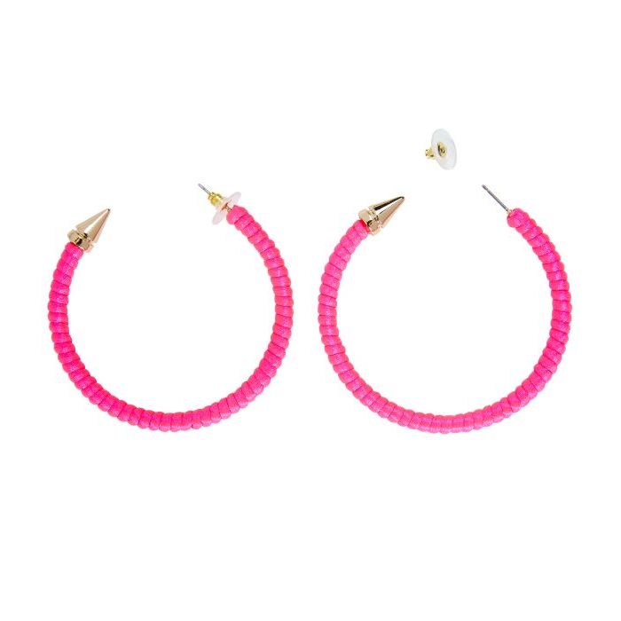 80-tals øreringar hoops rosa