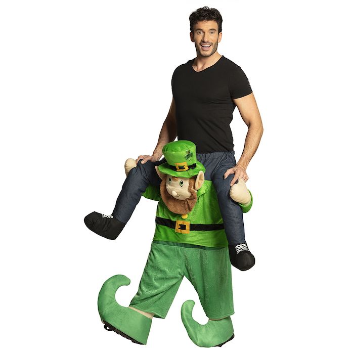 St. Patricks Day ridande Leprechaun kostyme