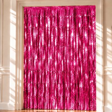 Rosa Glitterforheng - 100 x 240 cm