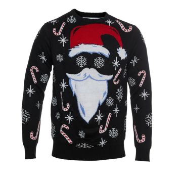 Julesweater med julemannen sort