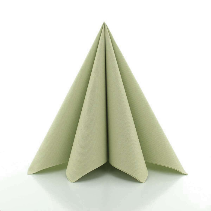 Luksus servettar olivengrønt 12x - 40x40 cm