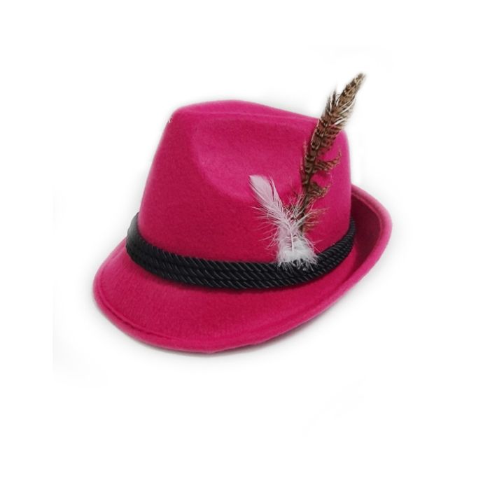 Tyrolerhatt til oktoberfest Bayern rosa for kvinner one-size