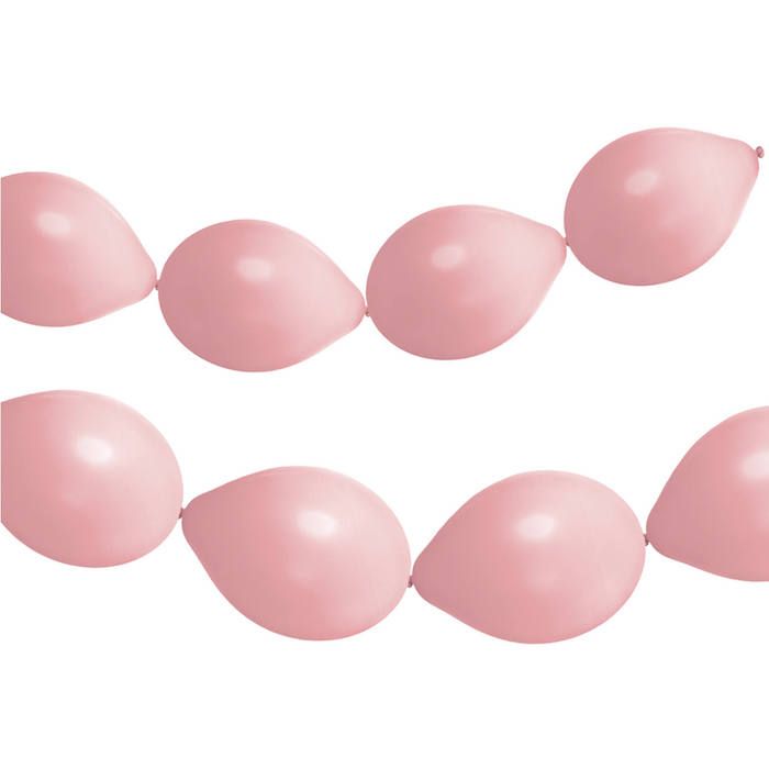 Lyserød link ballong girland 8x - 33 cm