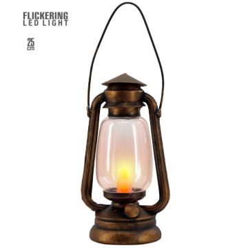 LED-lanterne 25 cm brun 