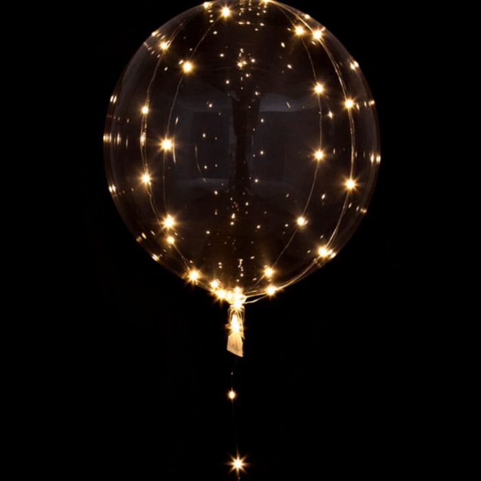 LED ballong 2x kvit lyskjede 50 cm 3 m
