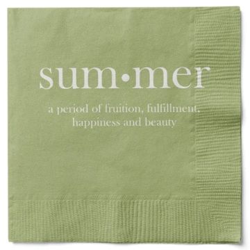 Serviettar i grønn med kvit skrift sommar 20x Det Gamle Apotek