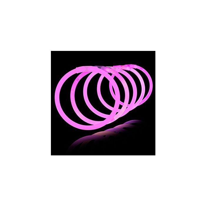 Rosa knæklys 100x - Sjølvlysande armband