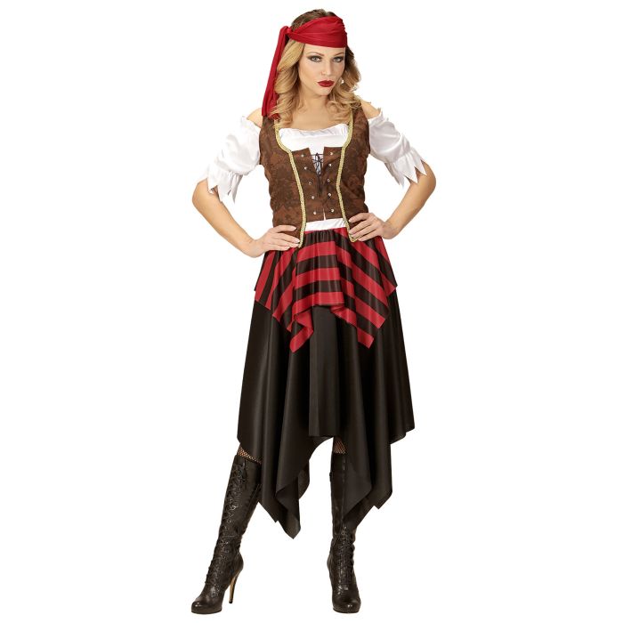 Elegant piratkostyme med korsett for damer