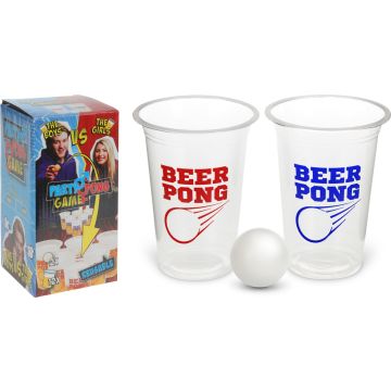 Beer pong spill med gjenbrukbare bæger, 14 deler