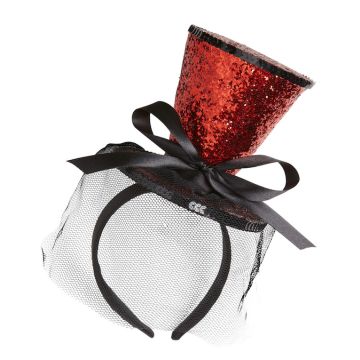Mini Glitter Topp Hatt Raud