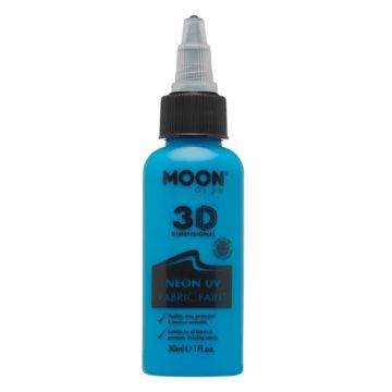 Neon UV Tekstilfarge Blå 30 ml Moon Creations