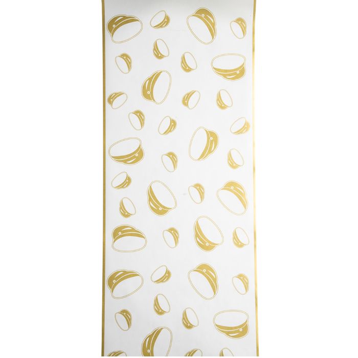Bordløpar kvit og gull med studenthue motiv 30 cm x 5 m
