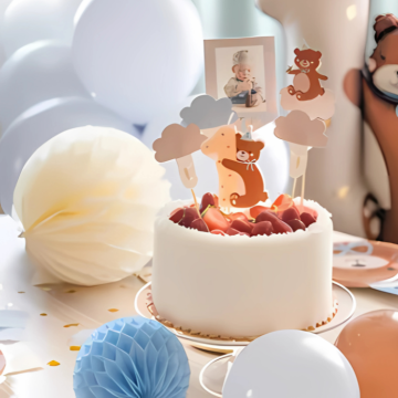 Bjørn kagelys 1 år - 7 cm