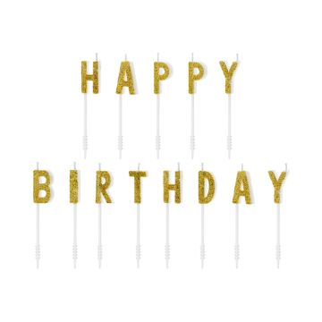 Gull happy birthday kakestraum - 2,5 cm