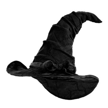 Trollmanns heksehat med semsket look svart unisex