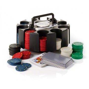 Pokersett 200 chips inkl 2 kortspel dealerbrikke og boks