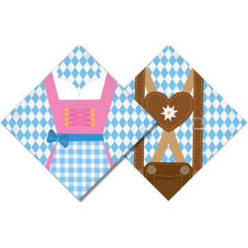Servietter med oktoberfestmotiver 20x - 33x33 cm