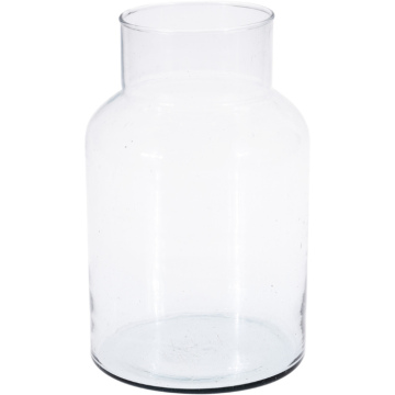 Transparent vase av resirkulert glass 14x26 cm