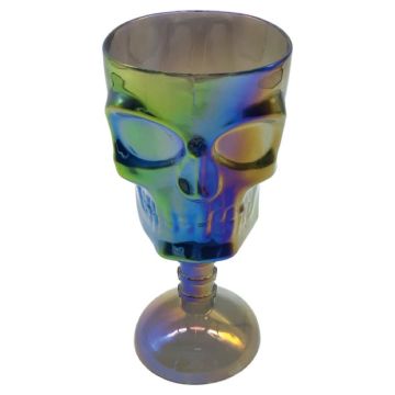 Flerfarget hodeskallepokal plastkopp - 18 cm