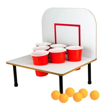 Beer Pong-basket - inkl. baller & mini røde kopper