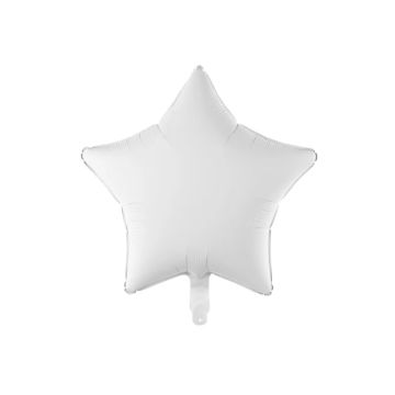 Stjernedekorasjon folieballong hvit 48 cm