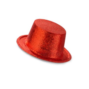 Festhatt rød glitter