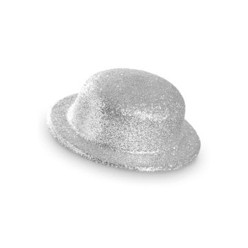 Bowlerhatt sølv glitter
