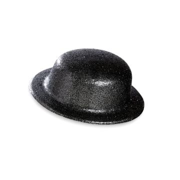 Bowlerhatt svart glitter
