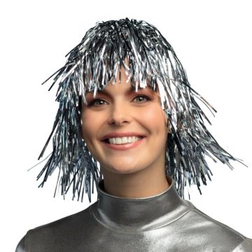 Parykk sølv glitter