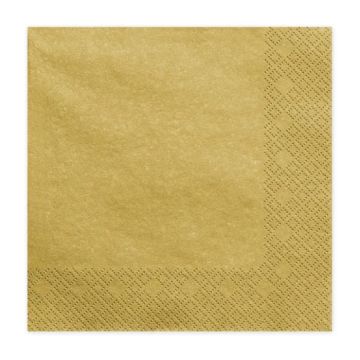 Servietter 3-lags gull 20x - 33x33 cm