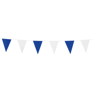 Blå og Hvit 10x15 cm Flagguirlande - 3 meter