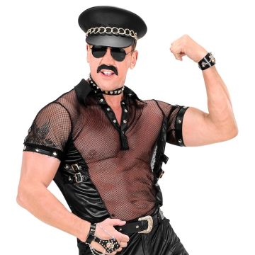 Rock T-skjorte med nett lærlook