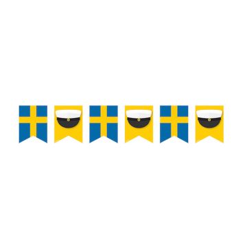 Svensk Student 20 cm Flagguirlande - 4 meter