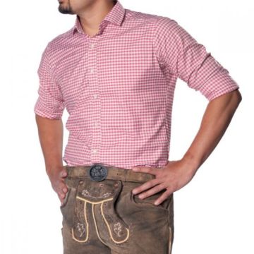 Oktoberfest tyrolerskjorte rosa Leopold Deluxe