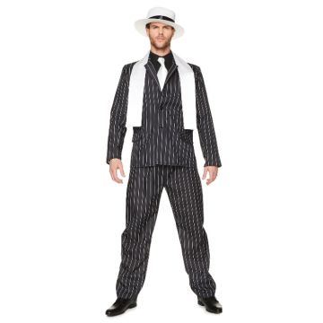 Retro svart gangster sjef kostyme