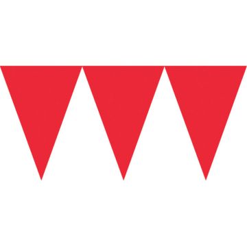 Rød Plast Flagguirlande - 4,5 meter