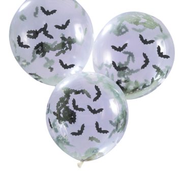 Halloween-konfetti ballonger med flaggermus konfetti 5x