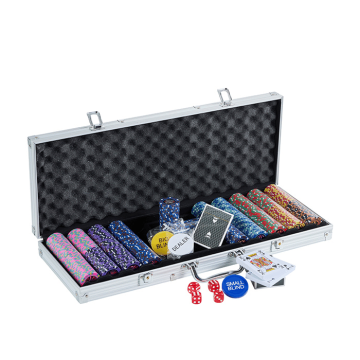 Poker sett 500 Royal Flush brikker 11,5 g. aluminiumkoffert low stakes PartyVikings