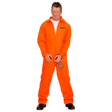 Fengselsdrakt kostyme oransje inkl. håndjern