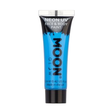 Intens neon UV ansikts- og kroppsmaling 12 ml Moon Creations blå