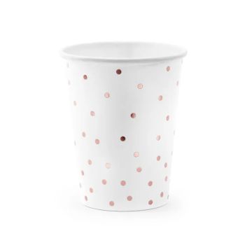 Papirkoppar med Polkaprikker 6x - 260 ml