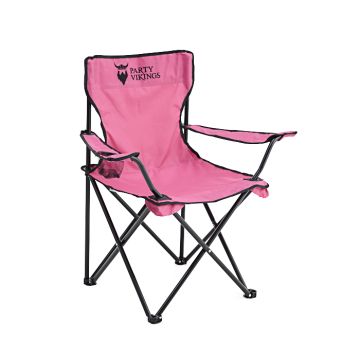 Festivalstol rosa inkl. koppholder campingstol