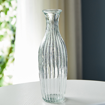 Vase ribbet glass - 23 cm