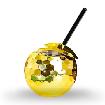 Diskokule cocktailglass gull - 500 ml