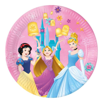 Prinsesse papp tallerkener 8x - 23 cm