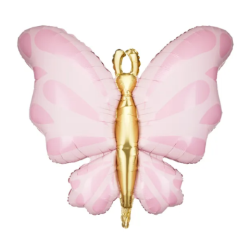 Sommerfugl foliebalon rosa - 69x69 cm
