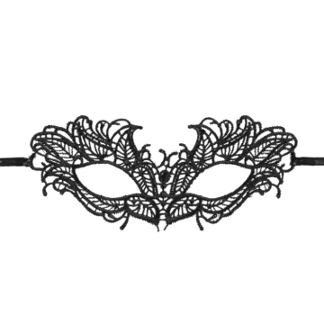 Sort blond karneval øyemasken - 20 cm